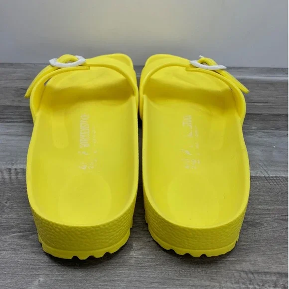 Birkenstock Madrid EVA Neon Yellow Single Strap Slide Sandals Mens 7 Womens 9 40 - Picture 4 of 7